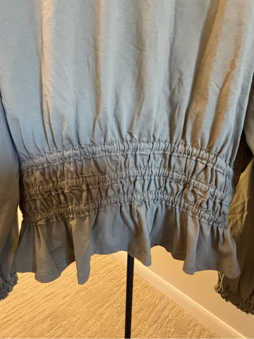 Wishlist Sage Green Long Sleeve Smocked Waist Top - Picture 4 of 9